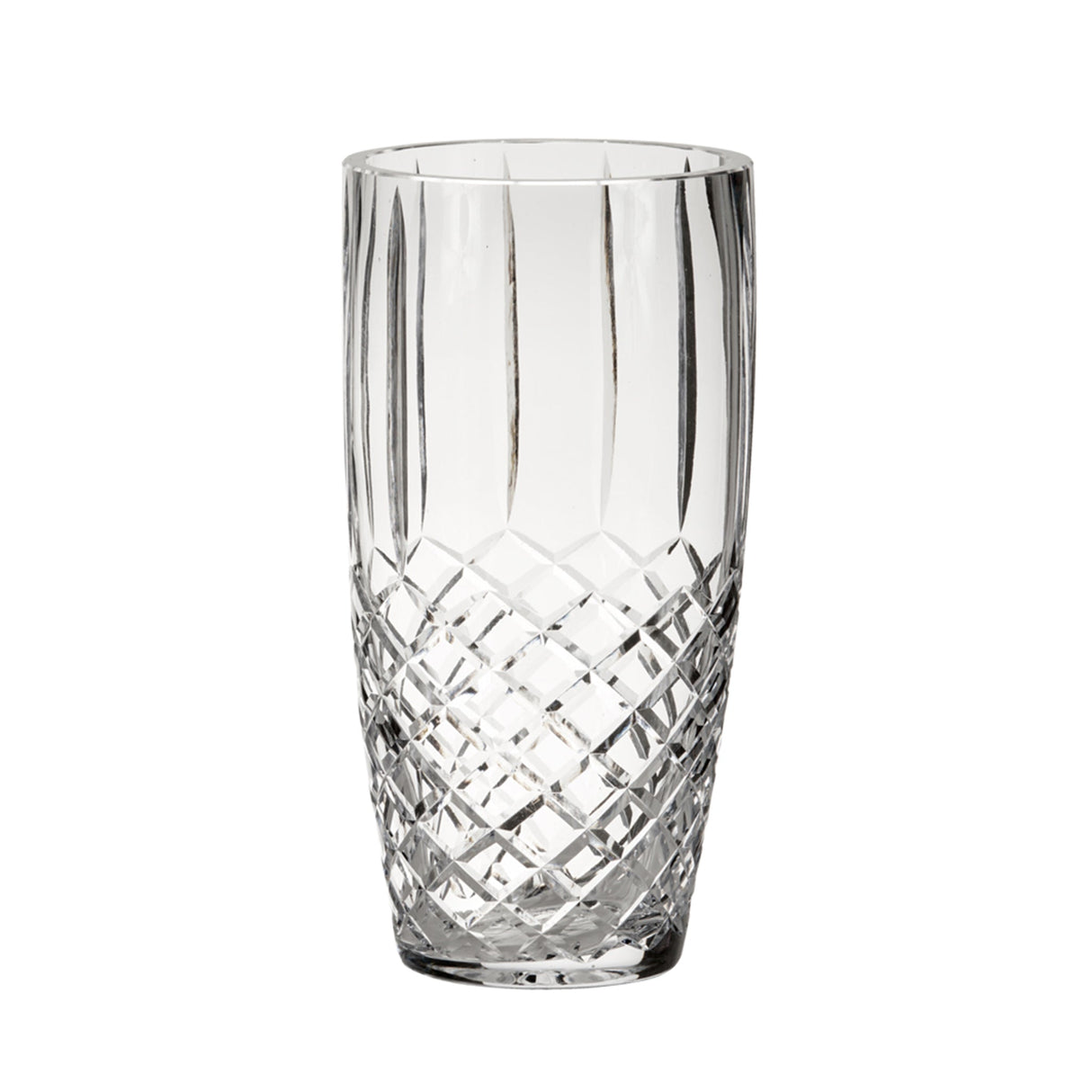 Crystal Linear Vase With Medallion Ii Pattern, 10" X 5"-AKD Ink