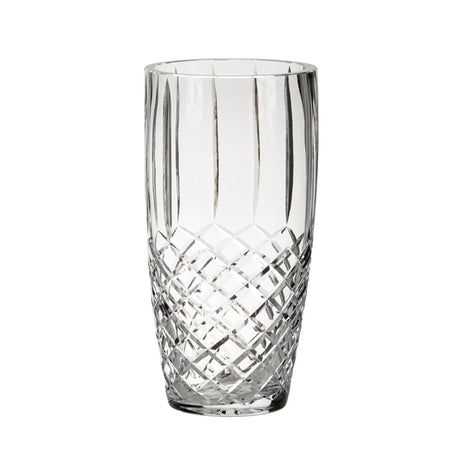 Crystal Linear Vase With Medallion Ii Pattern, 10" X 5"-AKD Ink
