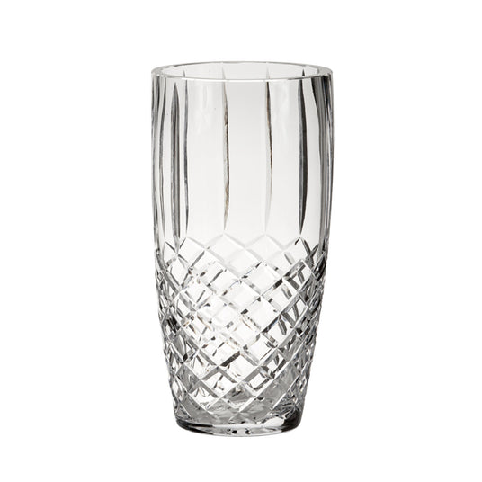 Crystal Linear Vase With Medallion Ii Pattern, 10" X 5"-AKD Ink