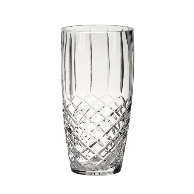 Crystal Linear Vase With Medallion Ii Pattern, 10" X 5"-AKD Ink
