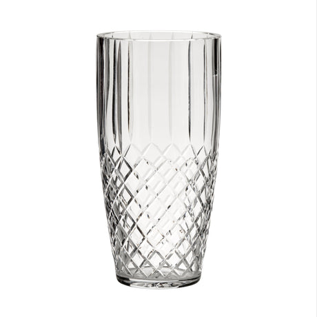 Crystal Linear Vase With Medallion Ii Pattern, 12" X 6"-AKD Ink