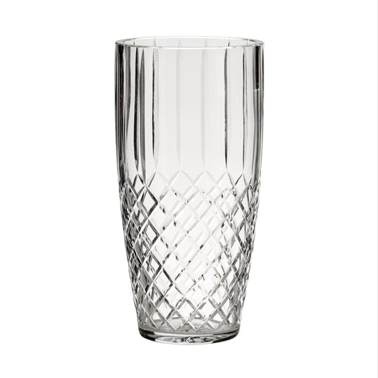 Crystal Linear Vase With Medallion Ii Pattern, 12" X 6"-AKD Ink