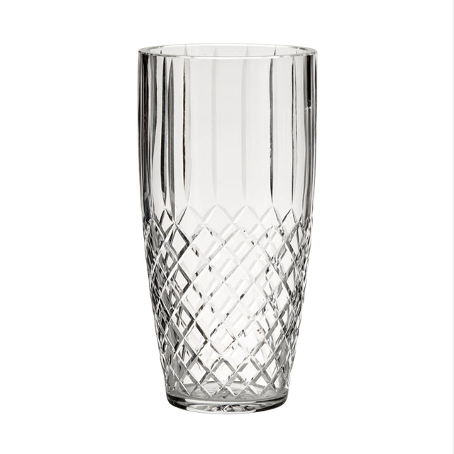 Crystal Linear Vase With Medallion Ii Pattern, 12" X 6"-AKD Ink