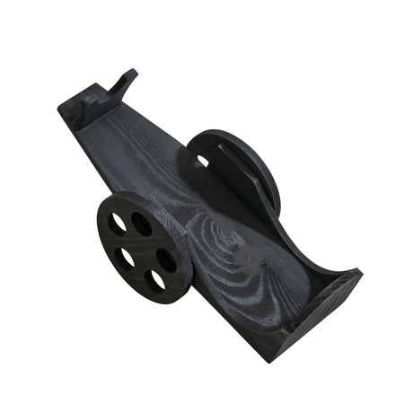 Black Wood Wine Bottle Cart - 6" x 12"-AKD Ink