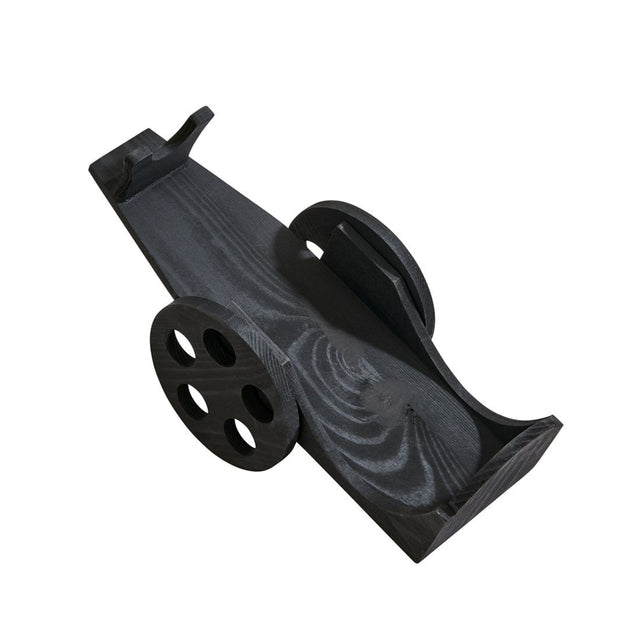 Black Wood Wine Bottle Cart - 6" x 12"-AKD Ink