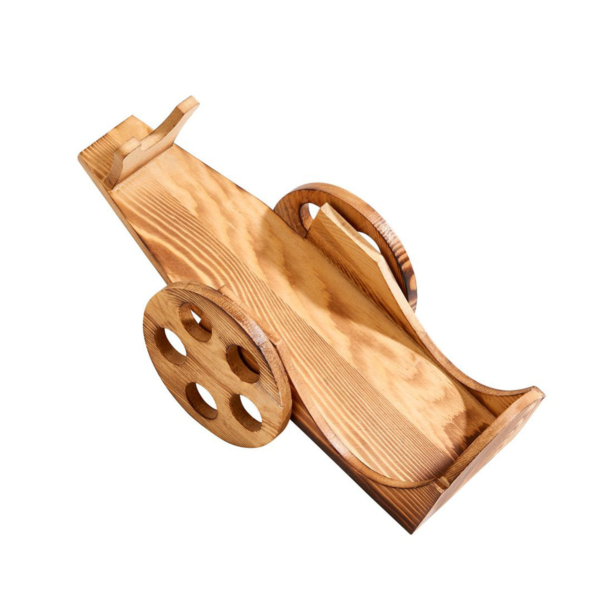 Light Wood Wine Bottle Cart - 6" x 12"-AKD Ink