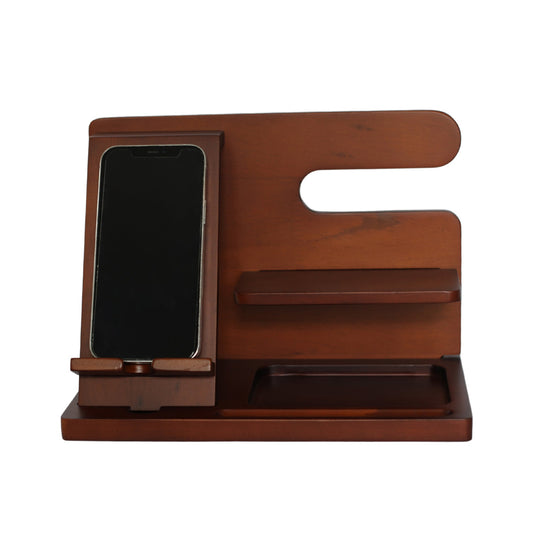 Dark Wood Charging Shelf/Valet-AKD Ink