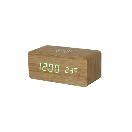 Bamboo Wireless Phone Charger/Digital Clock-AKD Ink