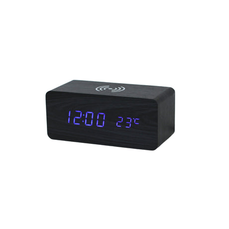 Black Wireless Phone Charger/Digital Clock-AKD Ink