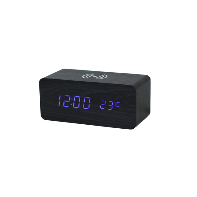 Black Wireless Phone Charger/Digital Clock-AKD Ink