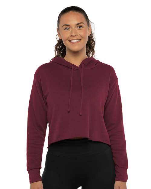 Women's Laguna Sueded Raw Edge Crop Hoodie-AKD Ink