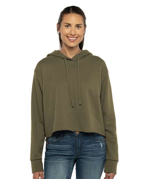 Women's Laguna Sueded Raw Edge Crop Hoodie-AKD Ink