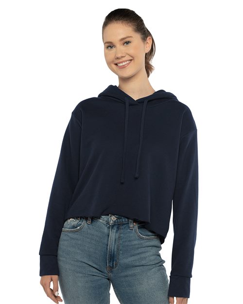 Women's Laguna Sueded Raw Edge Crop Hoodie-AKD Ink
