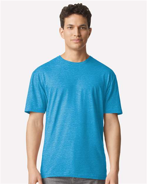 Gildan 100 plain white T-shirts displayed in a stack, showcasing a bulk pack deal for affordable casual wear.