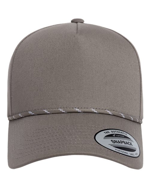 Retro Cotton Blend Five-Panel Rope Cap