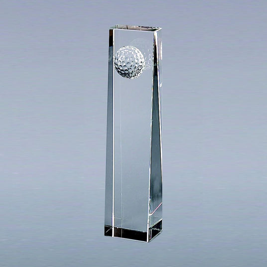 Optic Crystal Golf Ball Obelisk, 7.75"-AKD Ink