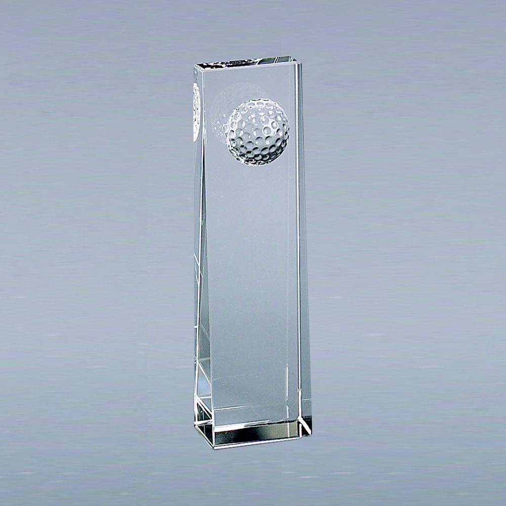 Optic Crystal Golf Ball Obelisk, 8.75"-AKD Ink