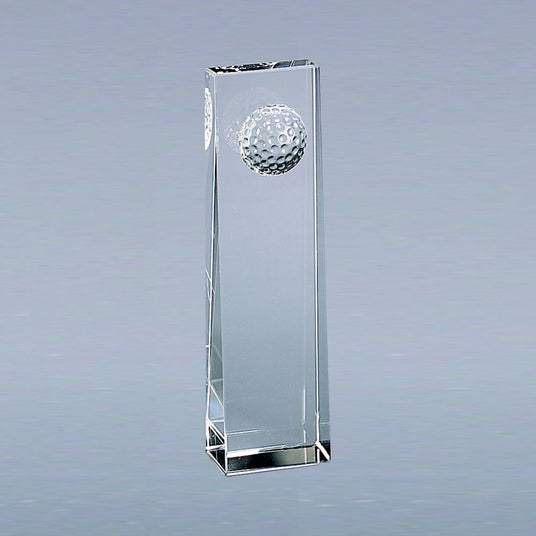 Optic Crystal Golf Ball Obelisk, 8.75"-AKD Ink