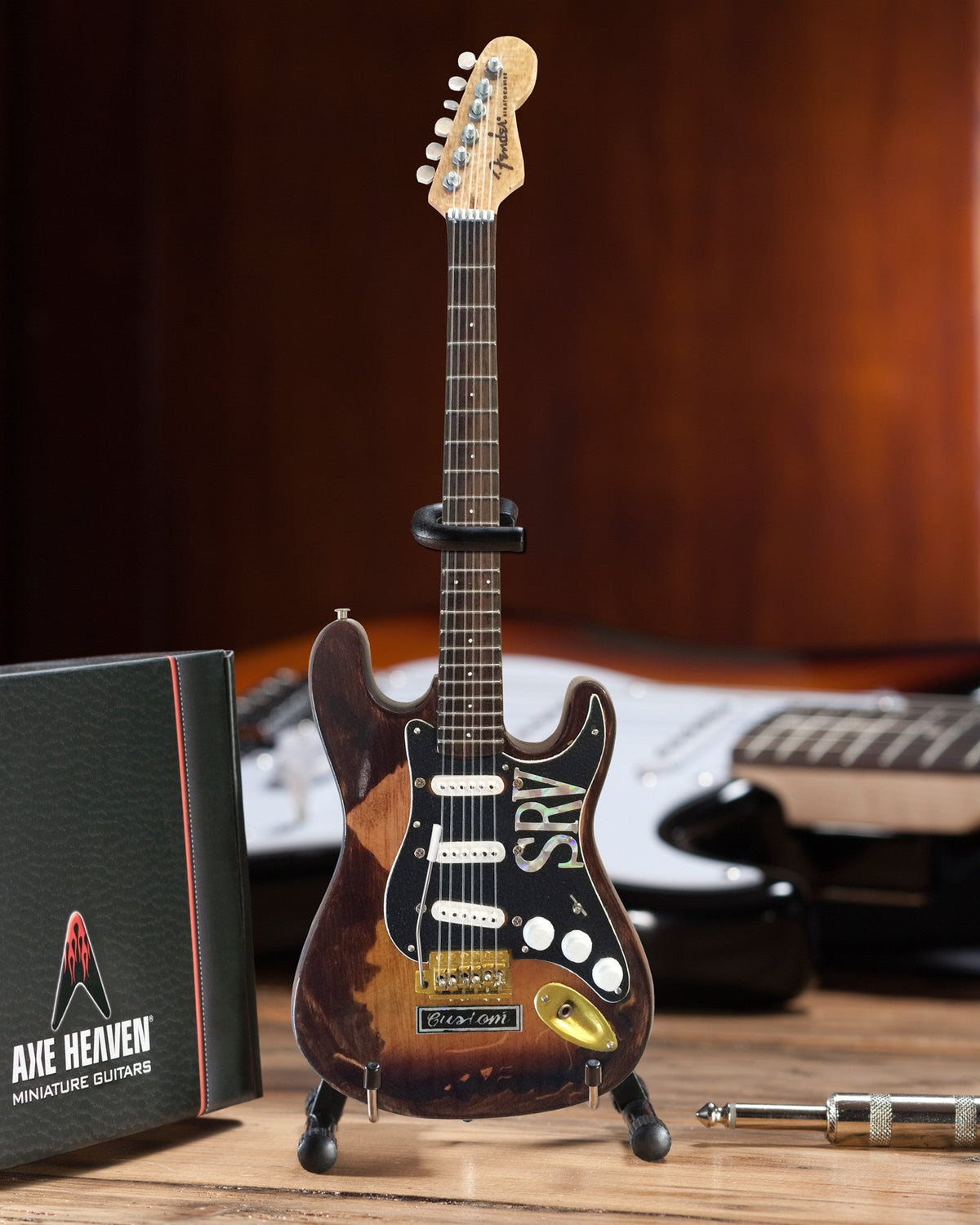 Official Stevie Ray Vaughan Distressed SRV Custom Mini Fender™ Strat™ Guitar Replica