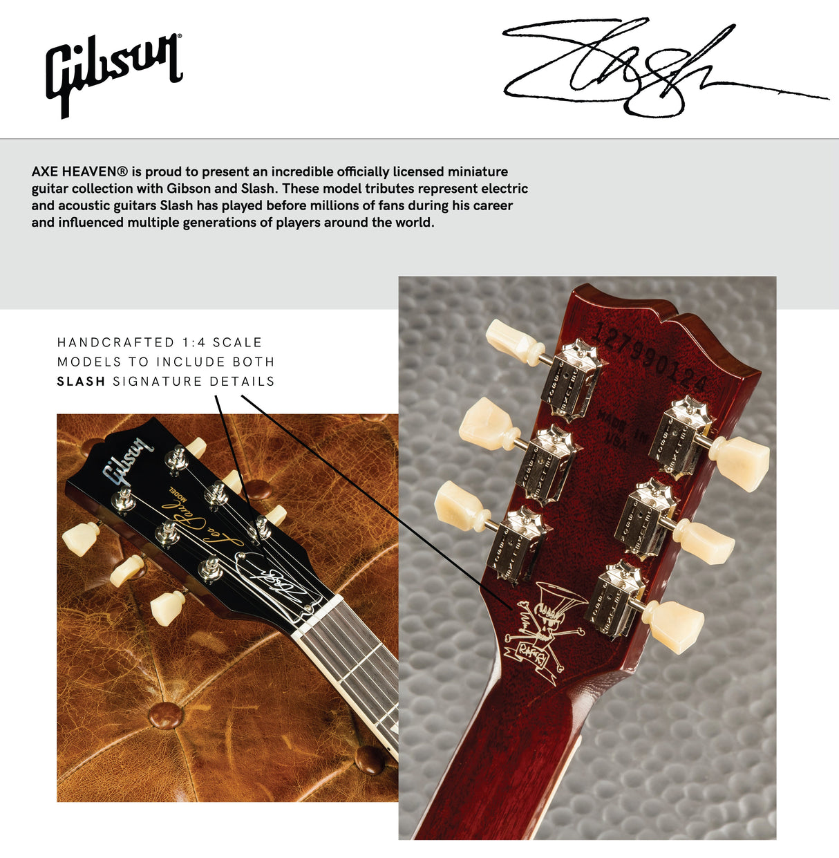 Slash Gibson J-45 Vermillion Burst Acoustic 1:4 Scale Mini Guitar Model