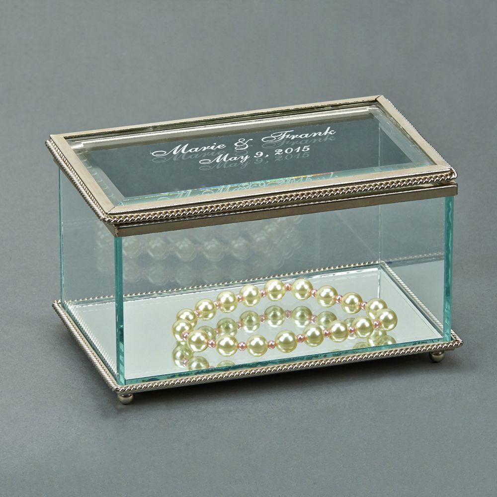 Rectangular Glass Box With Hinged Cover, 5.25"-AKD Ink