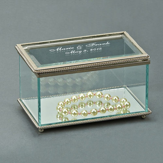 Rectangular Glass Box With Hinged Cover, 5.25"-AKD Ink