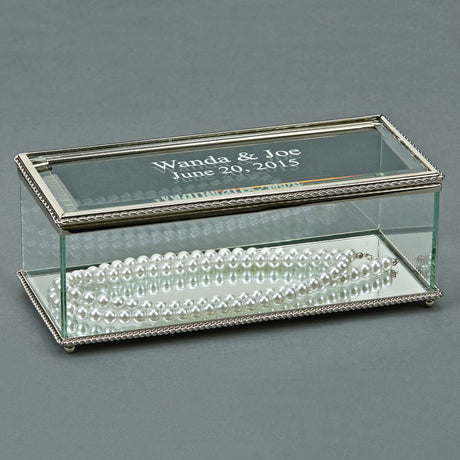 Rectangular Glass Box With Hinged Cover, 8"-AKD Ink