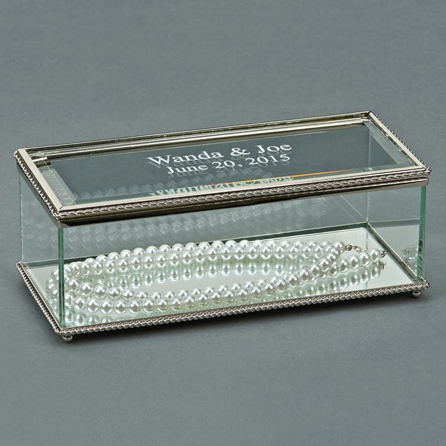 Rectangular Glass Box With Hinged Cover, 8"-AKD Ink