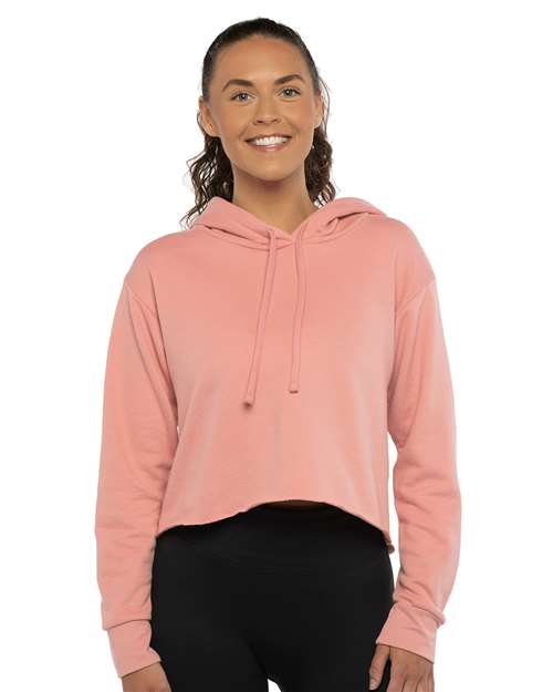 Women's Laguna Sueded Raw Edge Crop Hoodie-AKD Ink