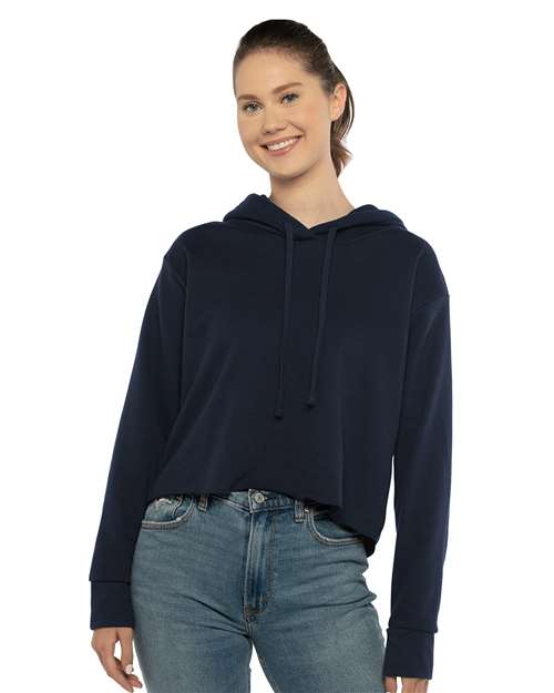 Women's Laguna Sueded Raw Edge Crop Hoodie-AKD Ink