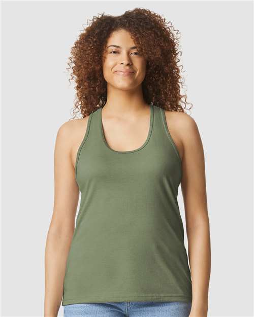 Women's Softstyle® CVC Racerback Tank Top-AKD Ink