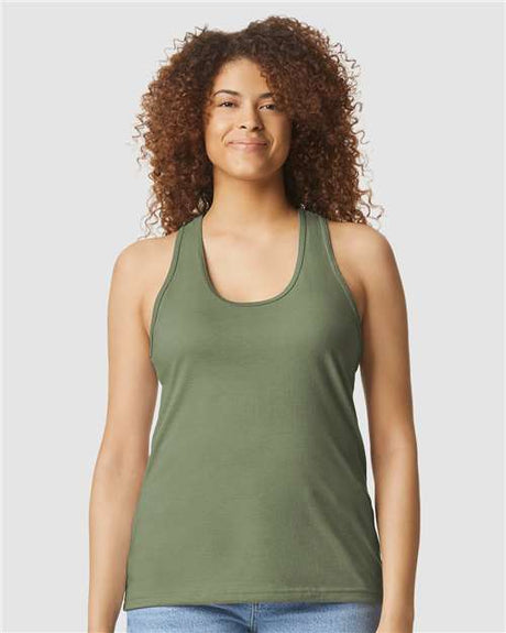 Women's Softstyle® CVC Racerback Tank Top-AKD Ink