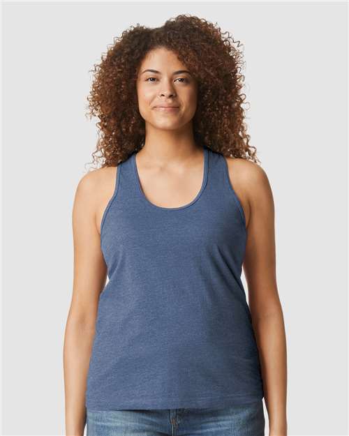 Women's Softstyle® CVC Racerback Tank Top-AKD Ink