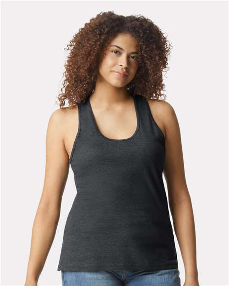 Women's Softstyle® CVC Racerback Tank Top-AKD Ink