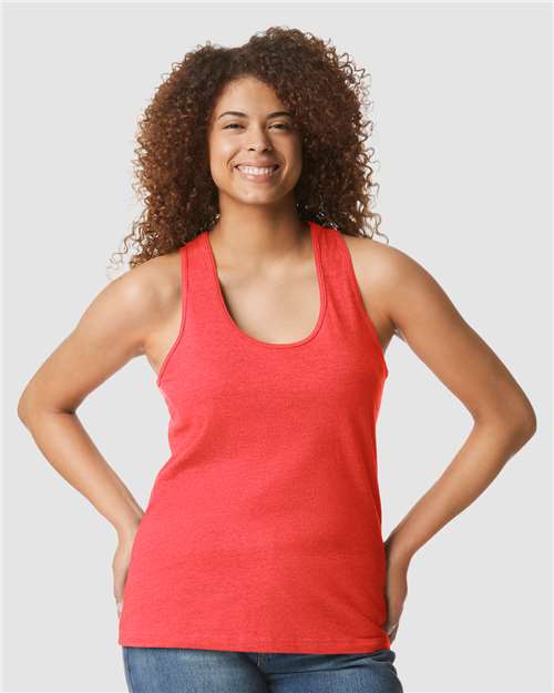 Women's Softstyle® CVC Racerback Tank Top-AKD Ink