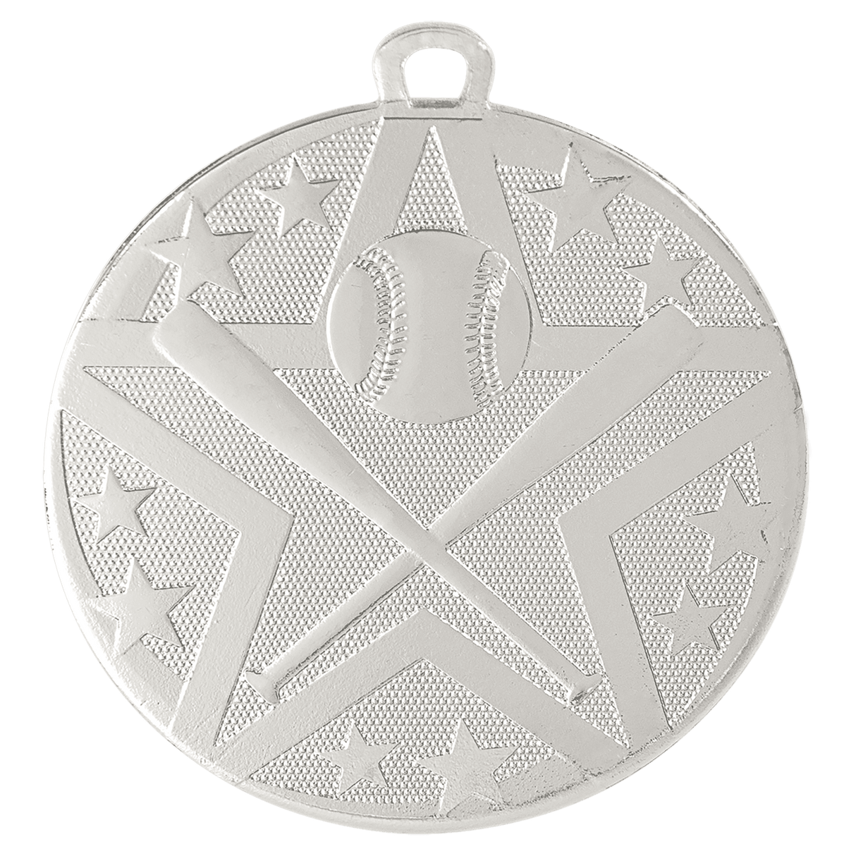 Baseball/Softball Superstar Medal-Silver - AKD Ink