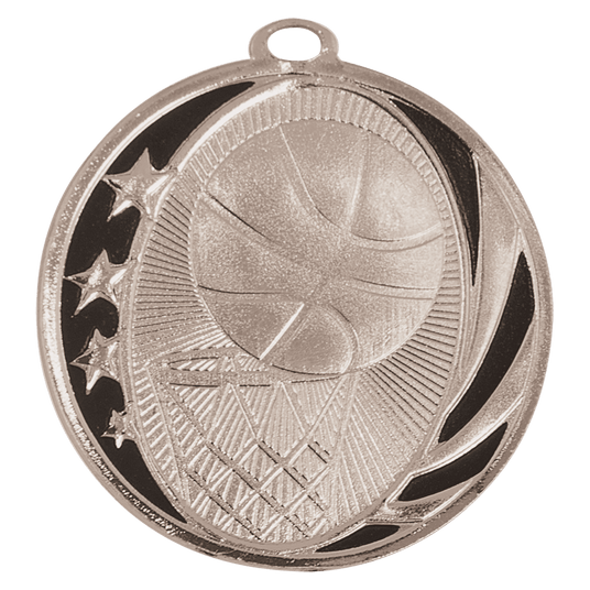 Basketball MidNite Star Medal-Silver