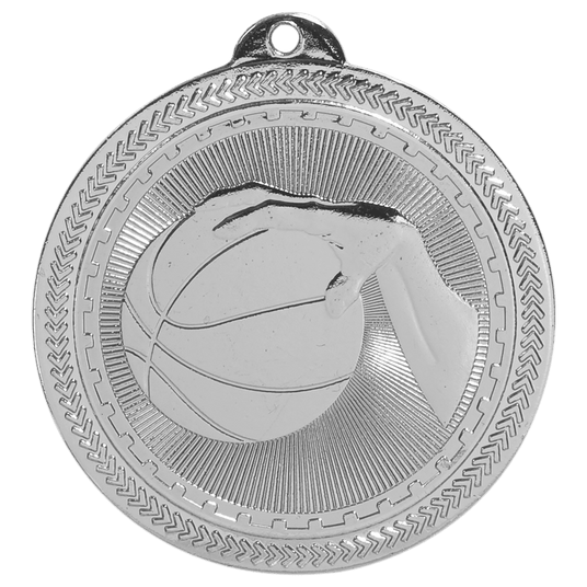 Basketball BriteLazer Medal-Silver