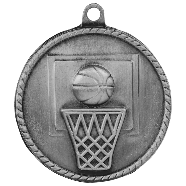 Basketball High Relief Medal-Silver - AKD Ink