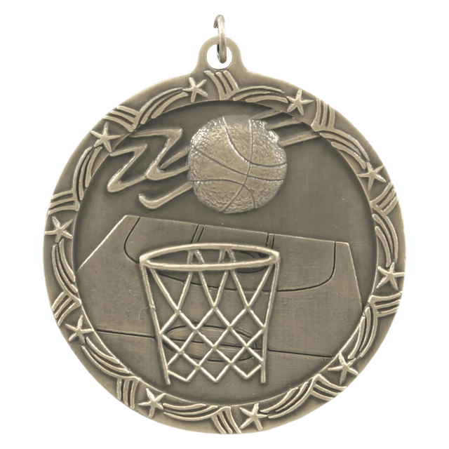 Basketball Shooting Star Medal-Gold - AKD Ink