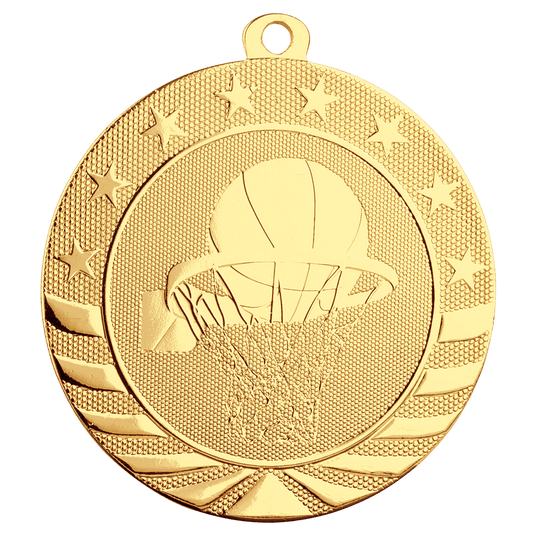 Basketball Starbrite Medal-Gold