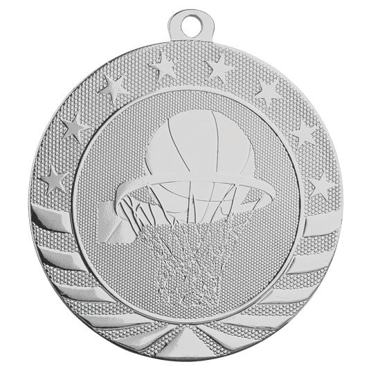 Basketball Starbrite Medal-Silver