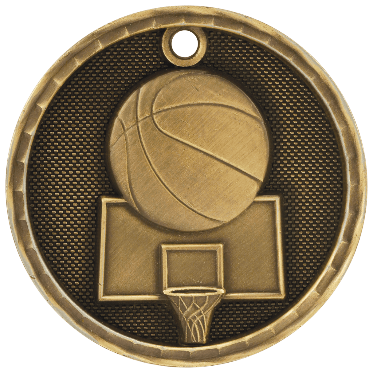 Basketball 3-D Medal-Gold - AKD Ink