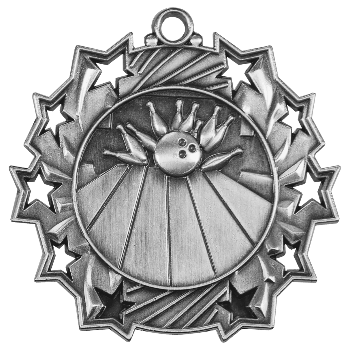 Bowling Ten Star Medal-Silver - AKD Ink
