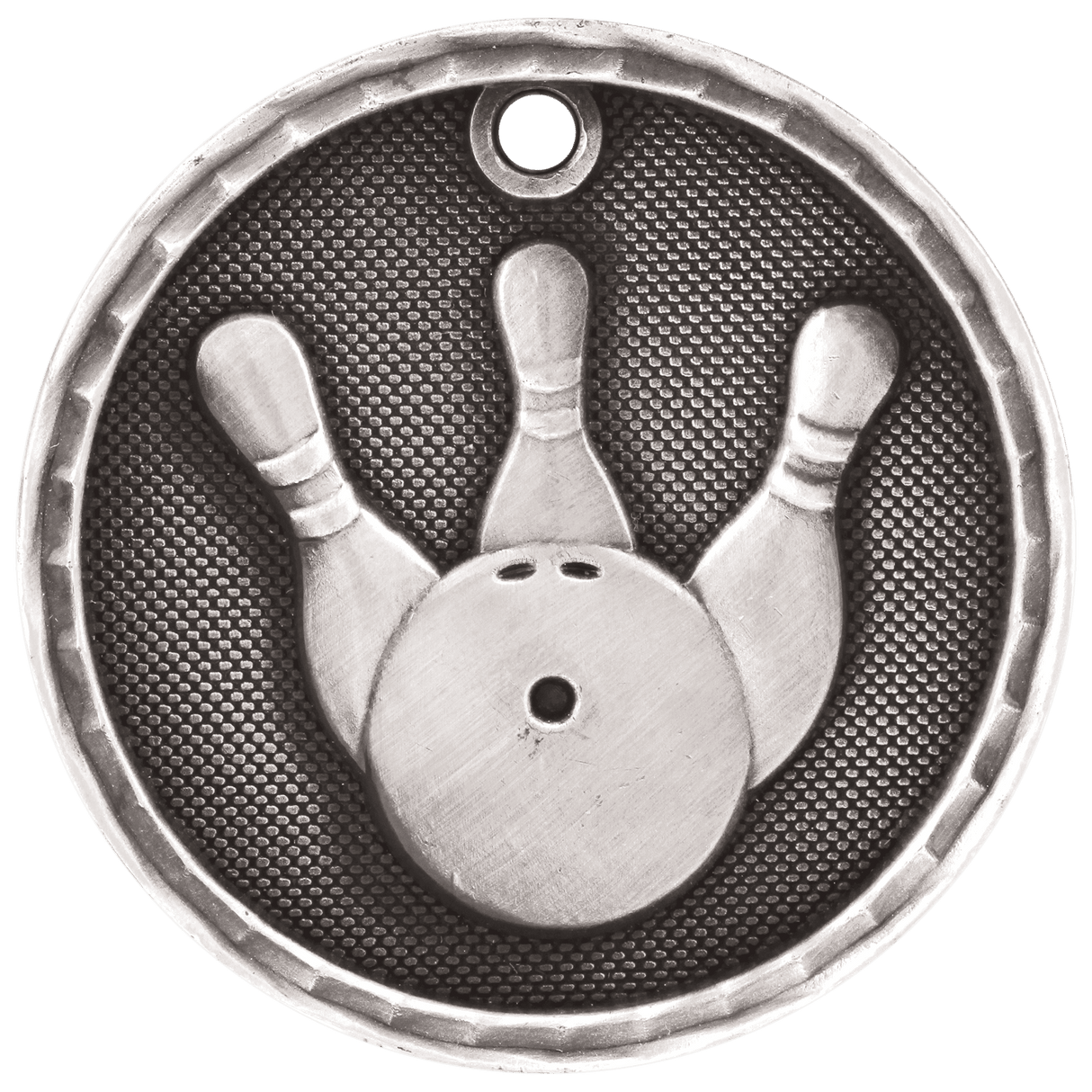 Bowling 3-D Medal-Silver - AKD Ink