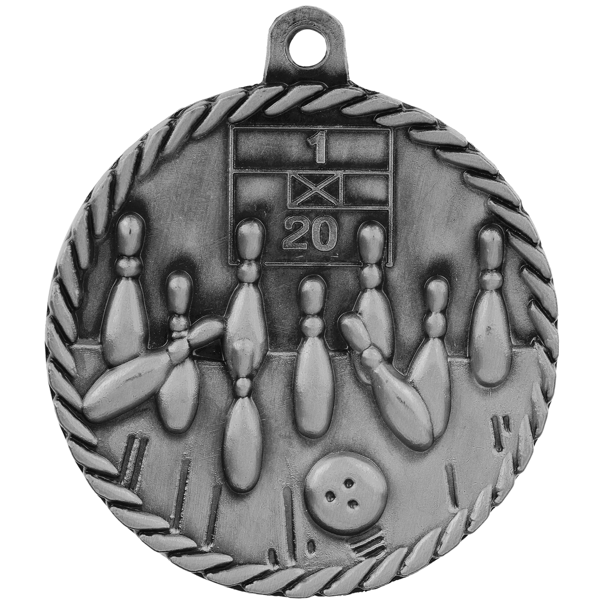 Bowling High Relief Medal-Silver - AKD Ink