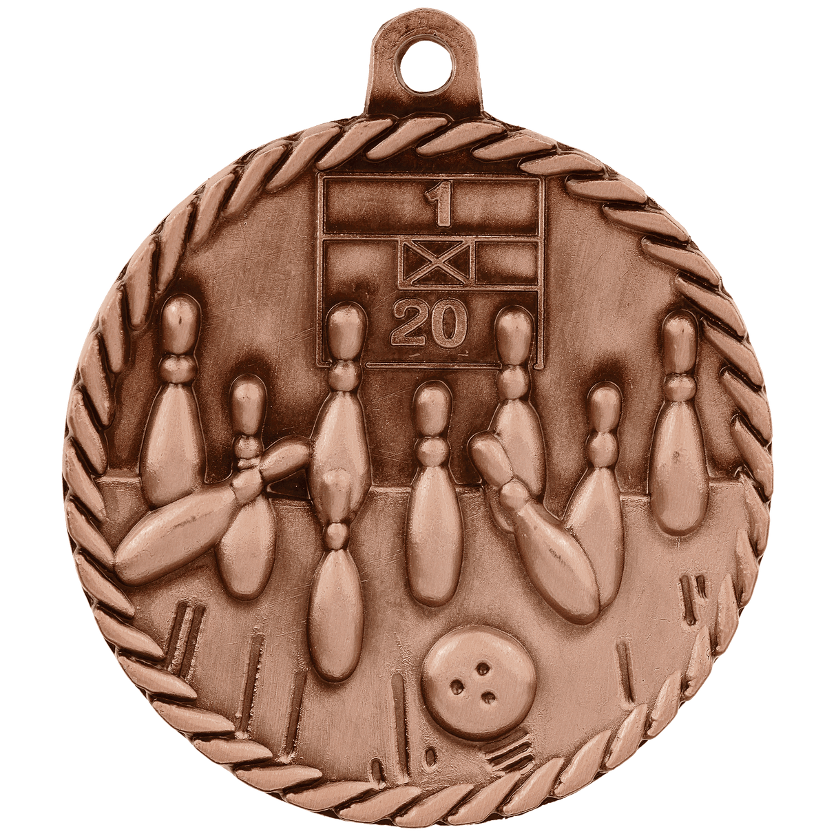 Bowling High Relief Medal-Bronze - AKD Ink