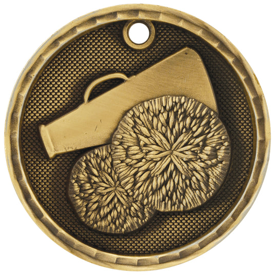 Cheer 3-D Medal-Gold