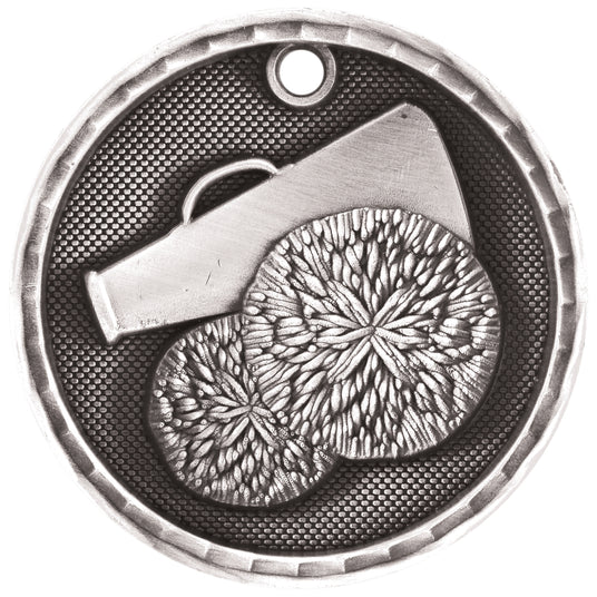 Cheer 3-D Medal-Silver