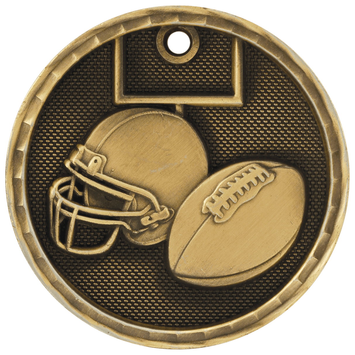 Football 3-D Medal-Gold - AKD Ink